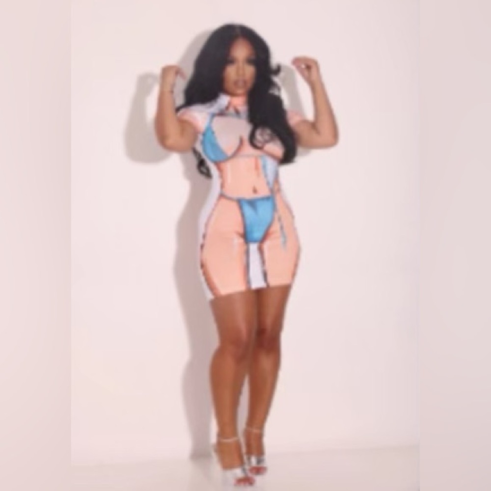 NEW Nichole Lynel Bikini Girl Mini Dress